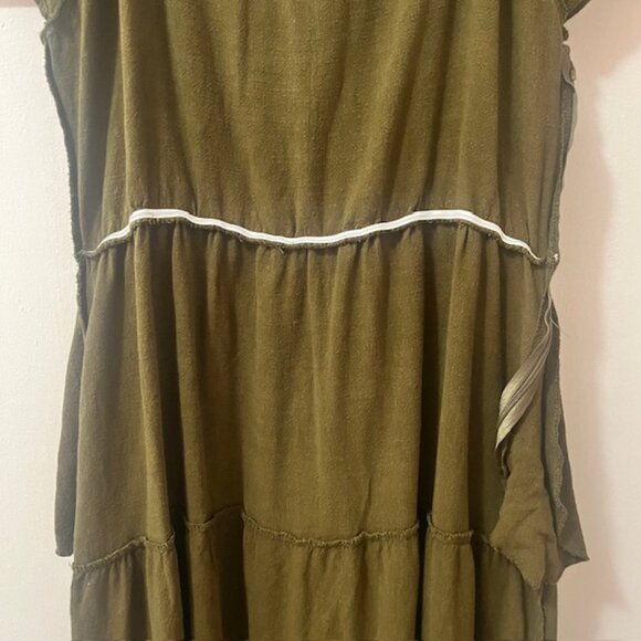 KIRUNDO Soft Short Sleeve Midi Dress With Pockets in Green Women's XL - Picture 8 of 11